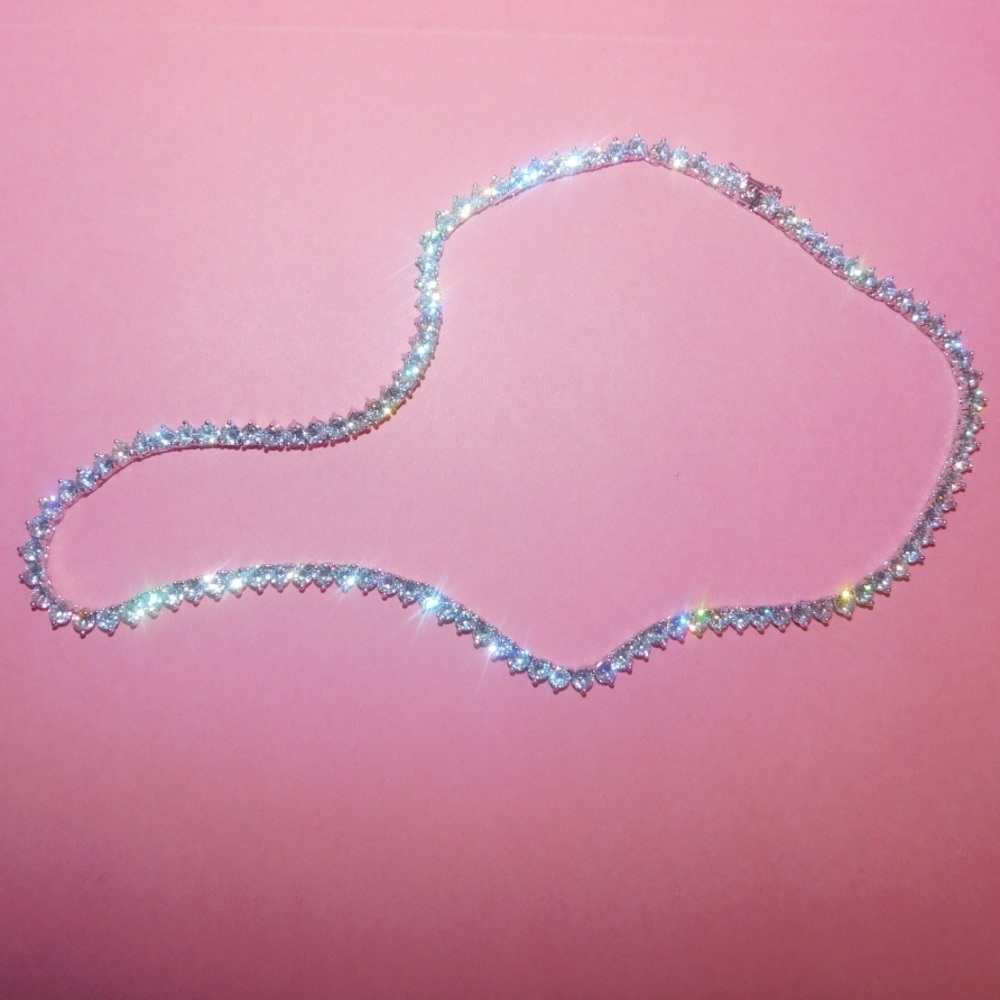 18” Queen Tennis Necklace – 18K White Gold Plated, 4MM Cubic Zirconia Crystals